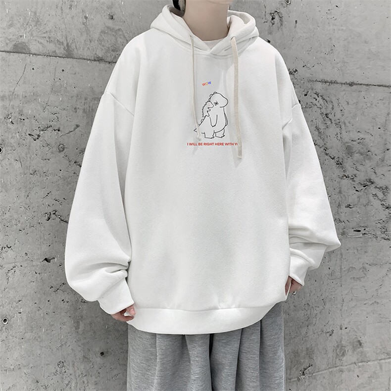 WY2140-P35纯棉连帽卫衣男大码运动帽衫宽松薄外套男，男装卫衣，电商A040