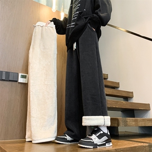 M~8XL大码加绒雪尼尔裤子秋冬阔腿裤休闲直筒裤KZ1907/P45加绒55图片