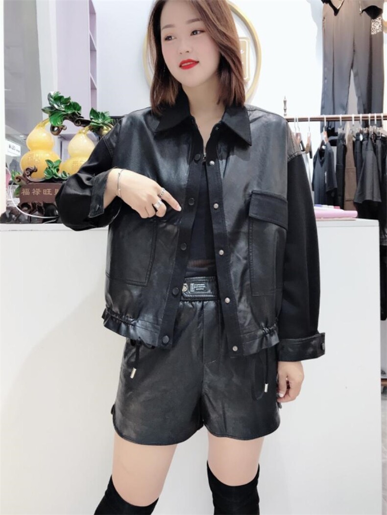 水洗皮拼针织，其它，圣丝诺亚