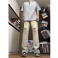潮流牛仔长裤文艺慵懒日系简约ins百搭原宿气质新款RK3108-P45，男装牛仔裤，星座412-3