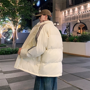潮美式织带棉服冬季宽松加厚男女款立领上衣M001-P75图片