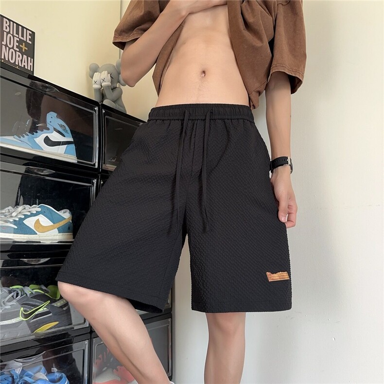 2025夏季速干泡泡格宽松短裤男运动五分休闲裤CK2534*P30控58,男装牛仔裤,星座511-1