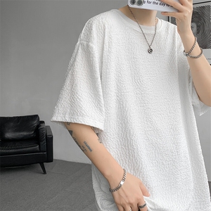 8XL-M 特大码短T恤泡泡袖肌理感冰丝短袖衬衫上衣五分袖DX322P25图片
