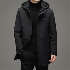 中青年男纯色拆卸帽羽绒服休闲可脱卸内胆爸爸装外套XX2185-P350,男装羽绒服,电商B212（原钱塘6029）
