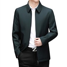 白鸭绒羽绒服男休闲爸爸装冬季中年男士休闲翻领外套ZL2155-P178图片