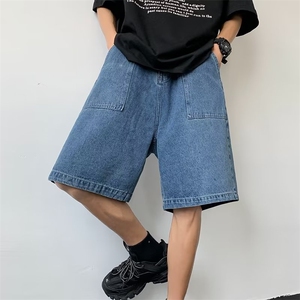 牛仔短裤男韩版潮流高街帅气2023夏季新款ins宽松五分裤RK421-P42图片