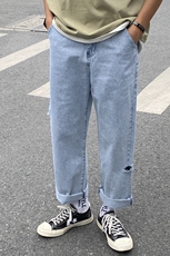 主推差夏季割破港风直筒宽松老爹牛仔裤九分裤KD9902，男装牛仔裤，星座1008