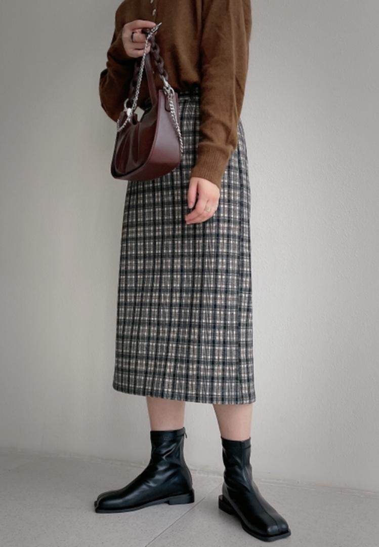 格子半身裙补单，女装半身裙，麦缇诺