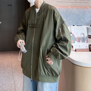 GENIOLAMODE美式拉链设计外套男士秋季新款夹克高级潮牌休闲宽松图片