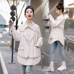时尚保暖女士中长款羽绒服 修身显瘦90绒外套图片
