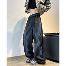 美式休闲裤男款阔腿裤宽松潮牌春季直筒长裤子K36-P55，男装休闲裤，星座308B-1