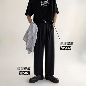 DS815-TP35-秋季2023港风直筒宽松垂感裤子男生宽松休闲长裤图片