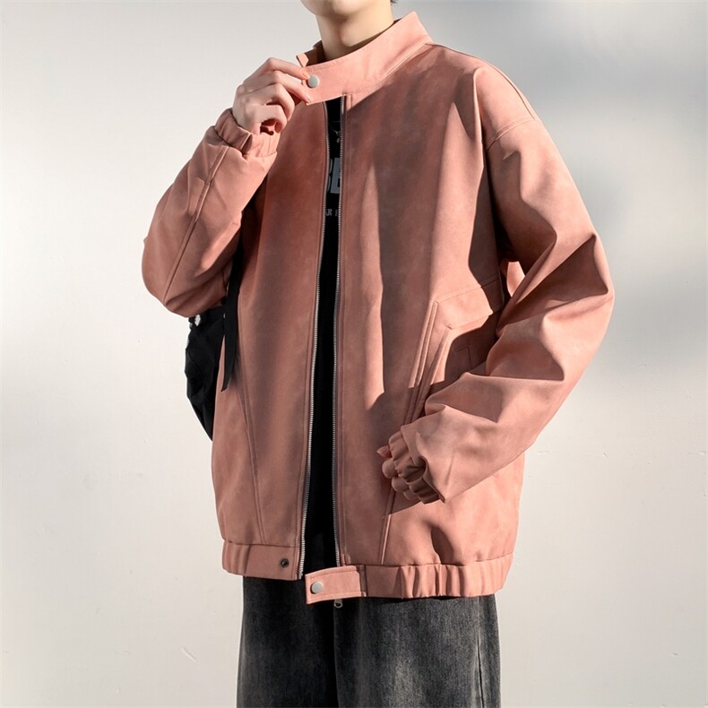 复古立领皮衣外套男士春季2025新款休闲夹克上衣A406JK6001P75,男装皮衣,星座309（原A406）