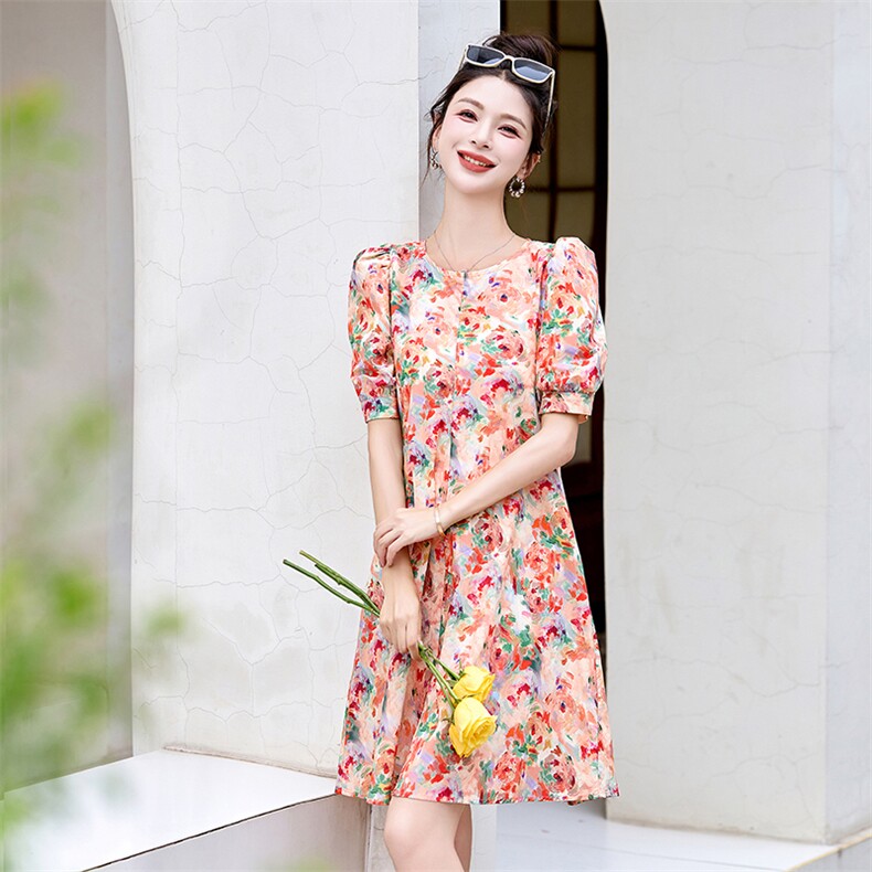 棉麻连衣裙夏季2024新款衣服大码女装超好看高端精致气质连身裙子,女装连衣裙,布芭啦