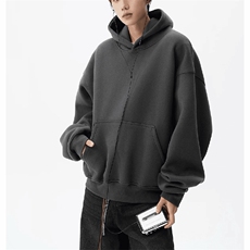 抖音得物二开26春装美式高街短款廓形连帽卫衣男女外套LM01，女装短外套，电商A486-1