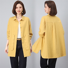衬衫女2025春秋新款时尚洋气纯色气质减龄小个子妈妈休闲长袖上衣，女装衬衫，江忆布依