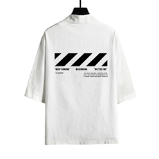 HF59128-P40风汉服男开衫外套七分袖道袍网格挂拍，男装民族服装，电商A040A