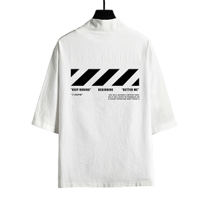 HF59128-P40风汉服男开衫外套七分袖道袍 网格挂拍图片