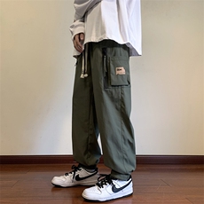 港风工装休闲裤男宽松直筒束脚伞兵裤KP805P50，男装休闲裤，星座1204-3