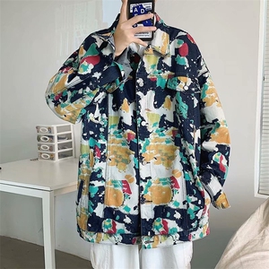 涂鸦迷彩牛仔秋季潮牌宽松工装夹克港风ins百搭衣服潮 W1477-P61图片