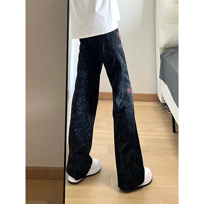 春装高品质扎染刺绣工艺弯刀卫裤男重磅复古垂感休闲运动裤阔腿裤,男装休闲裤,电商A486