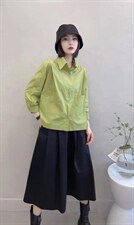 新款洋气短款韩味十足小衬衫，女装衬衫，L·H·X