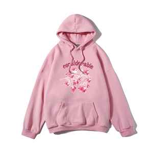 白底23新款秋季时尚百搭宽松印花潮流美式连帽卫衣W374P40控58图片
