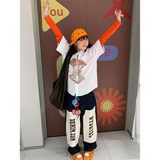 美式复古高街苹果印花短袖白色衬衫夏季宽松百搭短袖休闲小众衬衣，男装T恤，星座1210-1