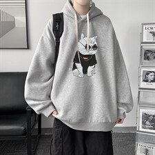 WY2044-P35纯棉连帽卫衣男大码运动帽衫宽松薄外套男，男装卫衣，电商A040