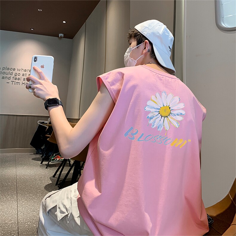 权志龙直播抖音得物品质纯棉250克无袖背心T恤T2546P25控39,男装背心/马甲,电商C408(原B339-1)