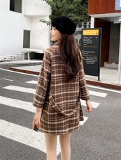冬装羊毛格子大衣，其它，樱·之秀