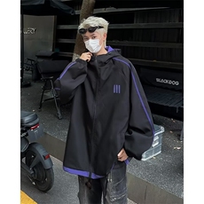 乌梅紫色伞兵工装裤男秋季阔腿弯刀裤防水户外登山冲锋裤JK019，男装工装外套，星座1116A-1（原606A）
