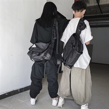 0537胸包休闲个性斜挎包新款嘻哈腰包男潮牌帆布大容量单肩包，鞋类箱包男包，星座510A-2