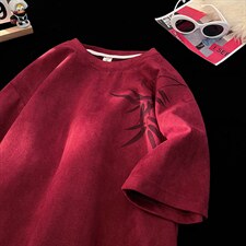 1竹竹高升烧花麂皮绒大码M-5XL短袖T恤JDT77787特P25块供抖音视频，男装T恤，星座226-2