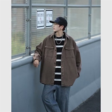 水洗做旧牛仔外套男秋季美式复古百搭宽松工装夹克W5687-P62，男装夹克，星座512-2