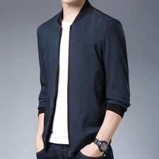 2023春秋季新款中年男士棒球领夹克商务休闲爸爸装外套薄款男装，男装夹克，电商B212（原钱塘6029）