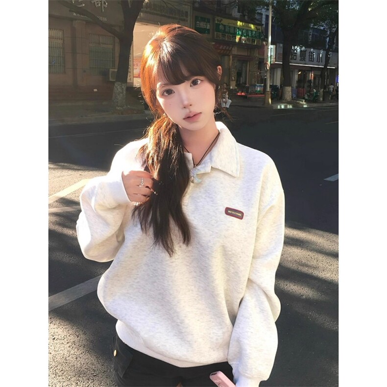 美式潮牌小众时髦高POLO衫翻领卫衣衬衫拼接层次感上衣,男装Polo衫,四季星座505