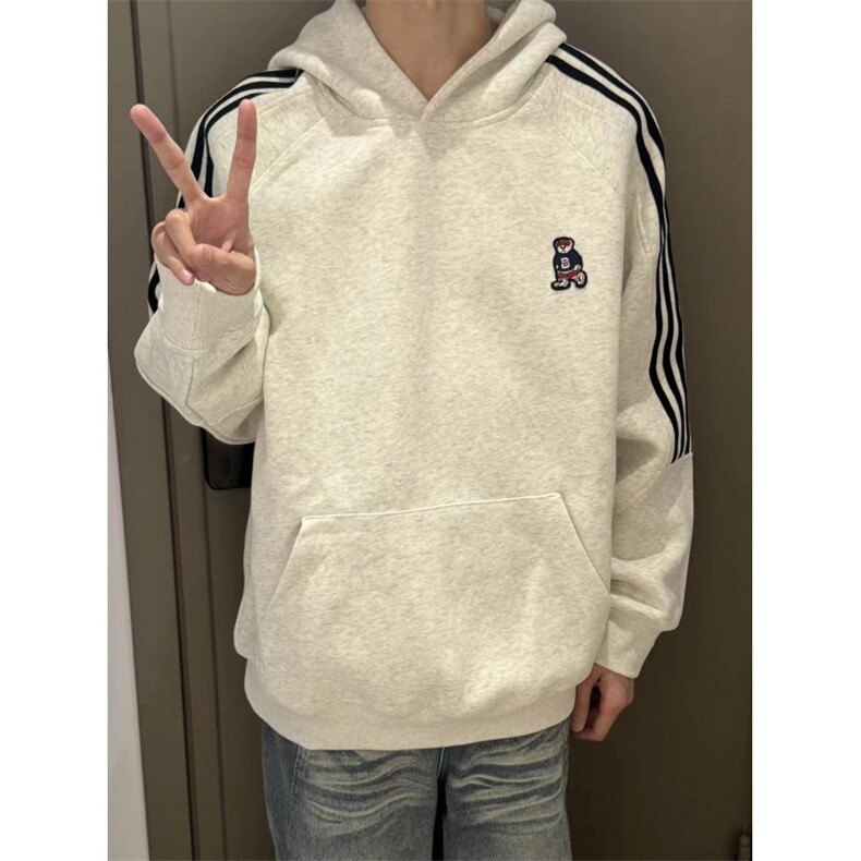 【有货】WY903CC-特P53美式复古条纹小熊刺绣连帽卫衣男女,男装卫衣,星座1007（原301D）