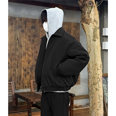 港风2026冬装飞行员夹克棉服厚外套男装冬季宽松翻领棉衣S374特75，男装夹克，电商A233-1