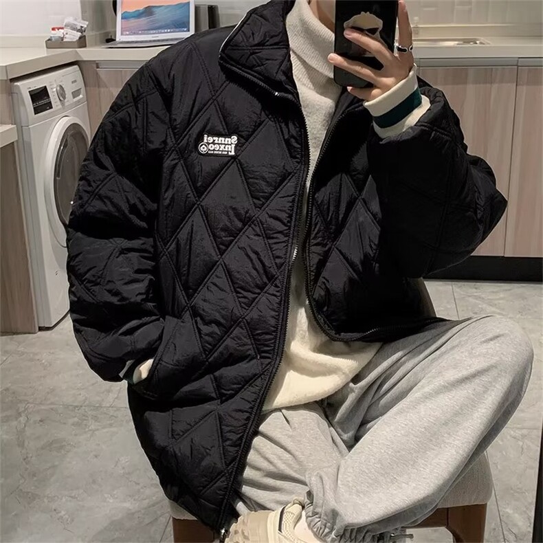 菱格服男冬季时尚棒球服外套美式复古2022新款ins潮牌衣保暖,男装棉衣,星座813-2