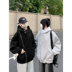 抖音得物品质 26春装美式重磅结构斜拉链高领连帽卫衣开衫外套W61图片