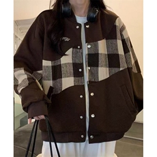 美式拼接刺绣棒球服春秋季新款百搭学生韩版宽松外套女J897，女装短外套，星座1116A（原606A-3）