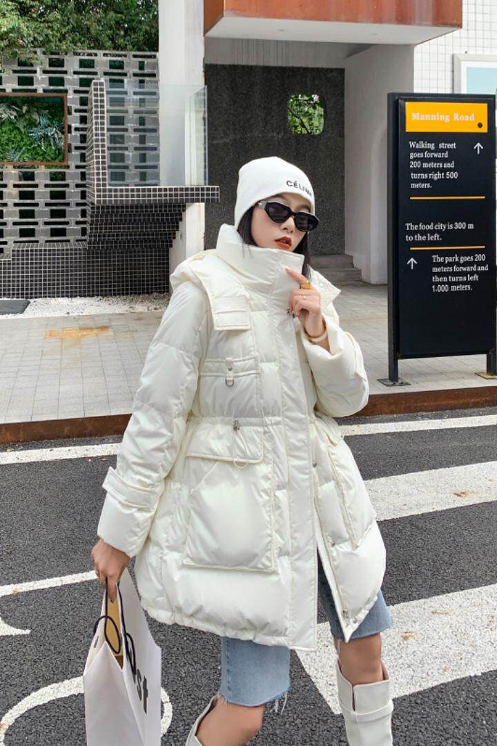 现货幻彩拉绒新面料90白鸭绒羽绒服，女装羽绒服，登石木子