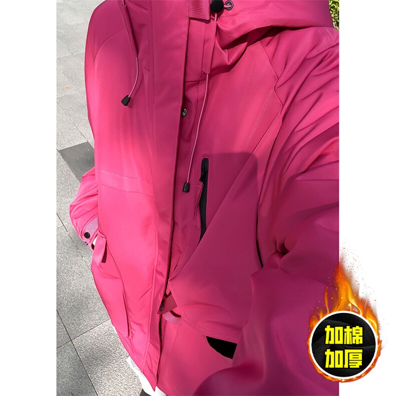 现货5W件冬季三防美式boxy解构连帽雪山冲锋衣棉衣男女棉服厚外套,男装夹克,电商A486-1