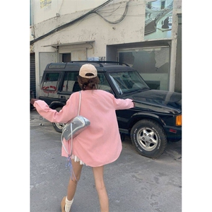 D669-P45 春夏季撞色衬衫外套女装长袖新款设计感polo领图片