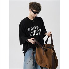 孔洞透视短袖镂空T恤眼睛印花美式痞帅短袖1016-1T354P38K69，男装T恤，星座1016-1（原电商B408-1）