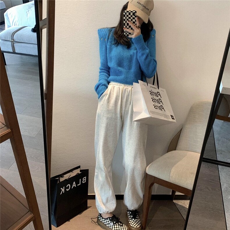 垫肩毛衣，女装针织衫/毛衣，XTZ style