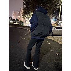 现货5W件冬季三防硬挺boxy短款立领棉衣马夹外套加厚马甲保暖棉服，男装棉衣，电商A486