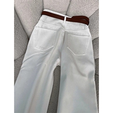 加绒加厚冬款男女白色牛仔裤阔腿保暖宽松长裤NK752P45，男装牛仔裤，星座1013-1