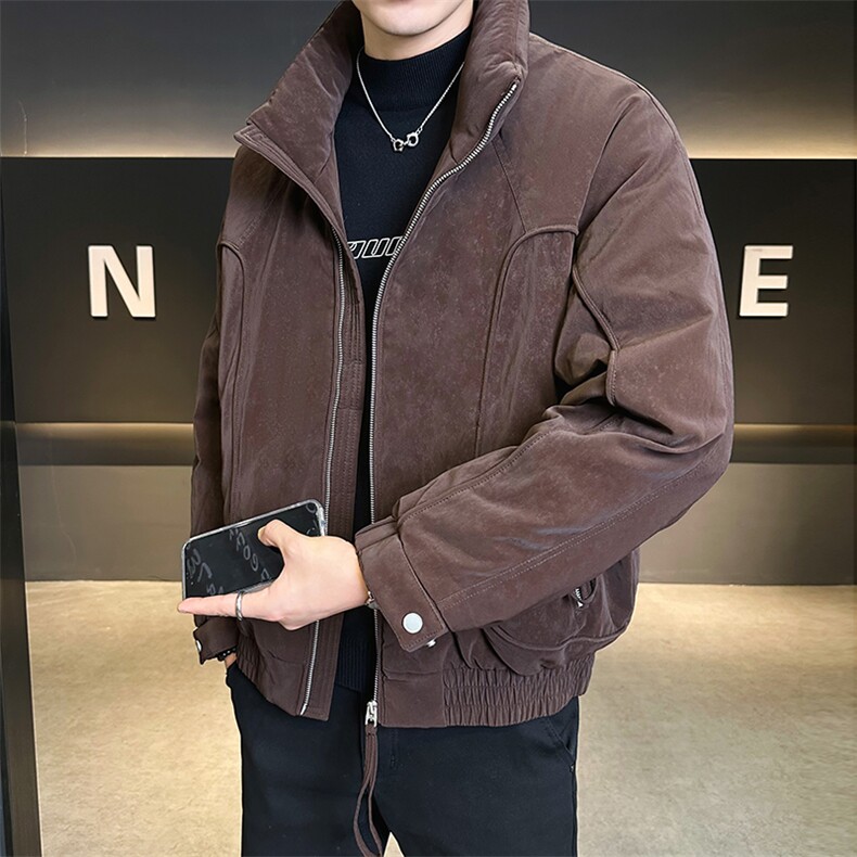 90标立领绒面设计白鸭绒羽绒服潮牌保暖外套YR9100-P309，男装羽绒服，电商D342